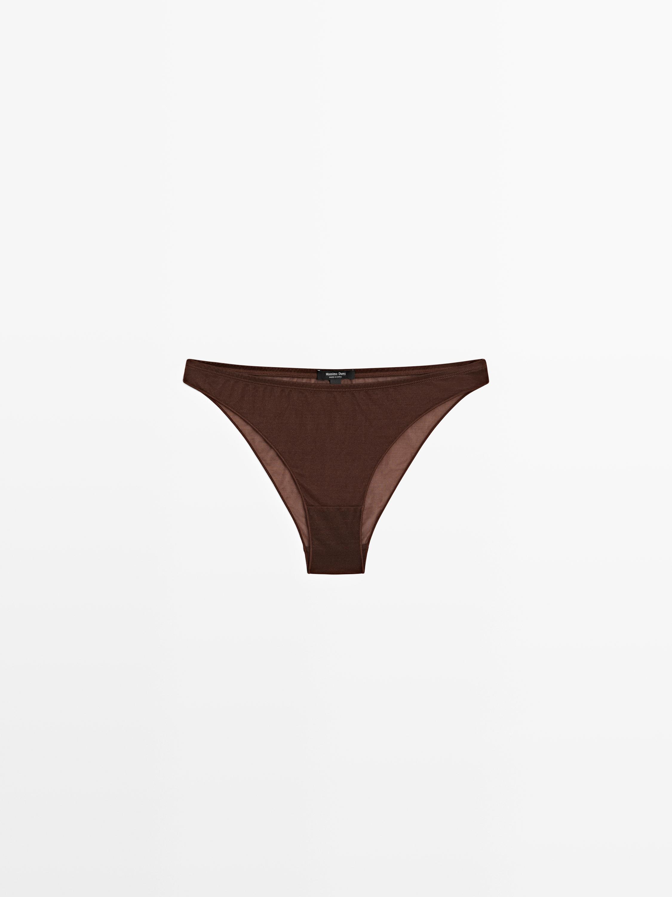 Semi-sheer briefs with metallic detail